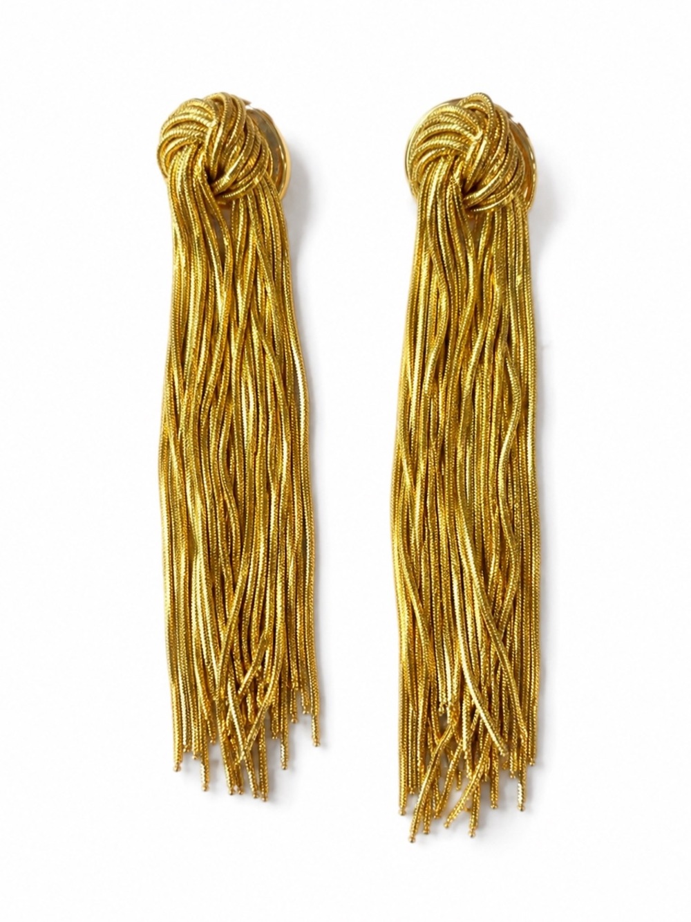 Gold Tassel Statement Earrings - Women Accessories